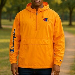 Yellow Orange Men’s Big and Tall Champion Jackets